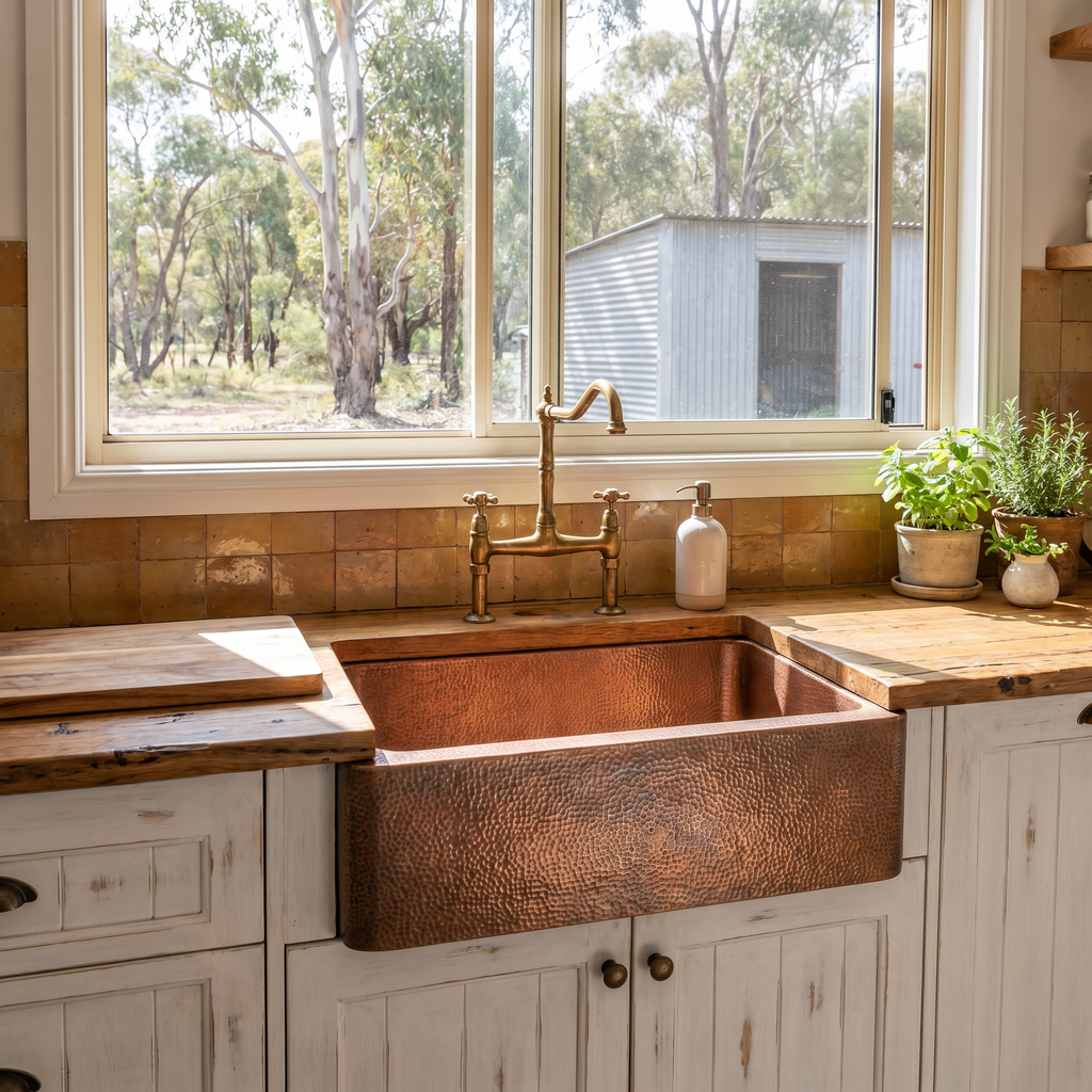 Maddy Genuine Copper Hand Crafted Farmhouse Sink