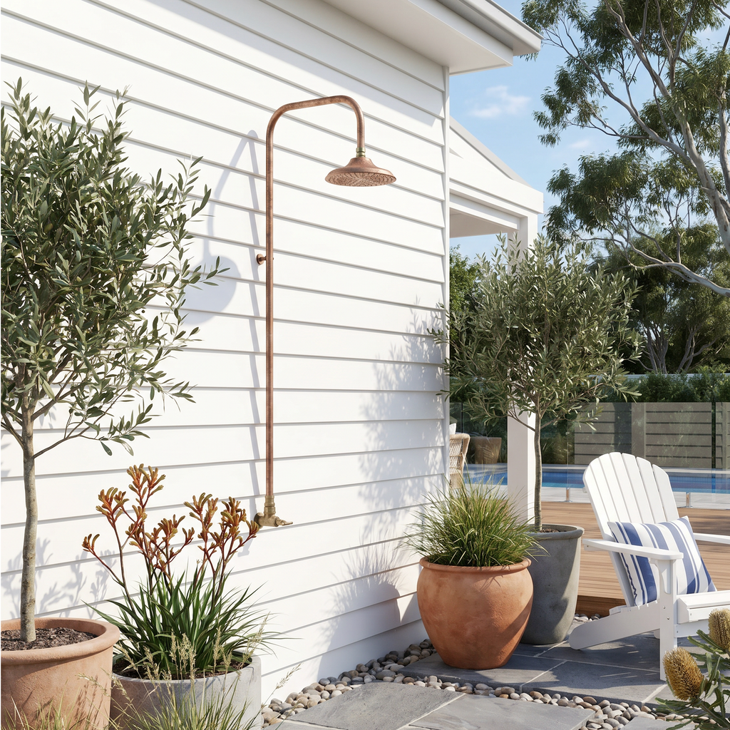 Haven Copper Outdoor Shower Head Set Cold Water