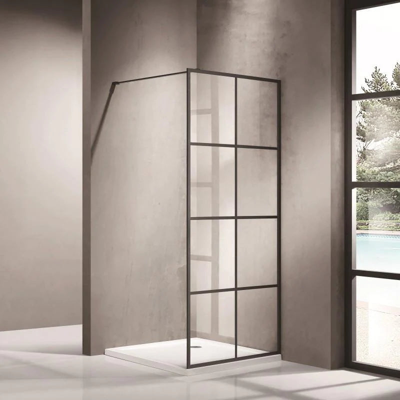 Covey Fixed Shower Screen Panel - Black
