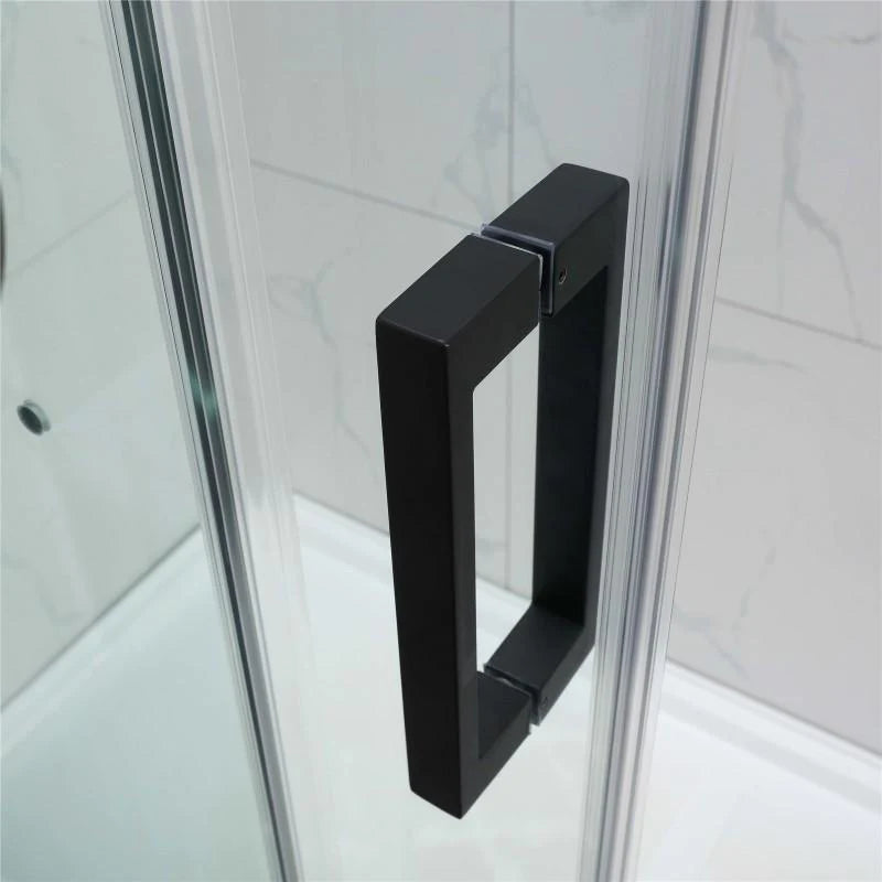 Covey Square Frameless Sliding Adjustable Shower Screen - Black