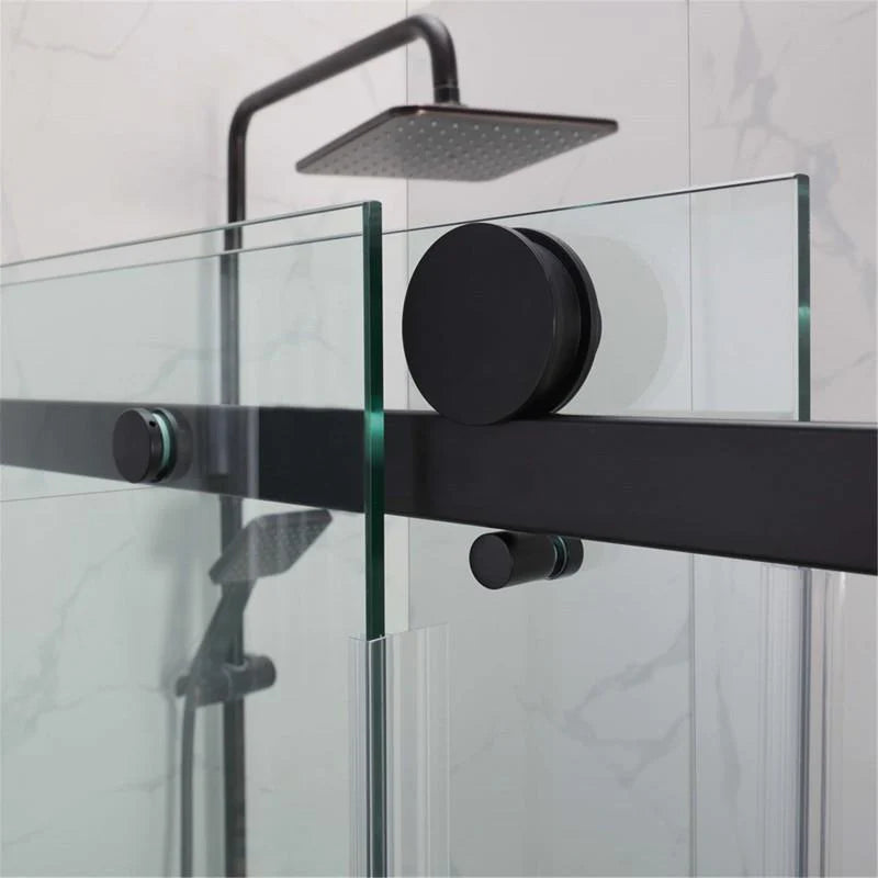 Covey Square Frameless Sliding Adjustable Shower Screen - Black
