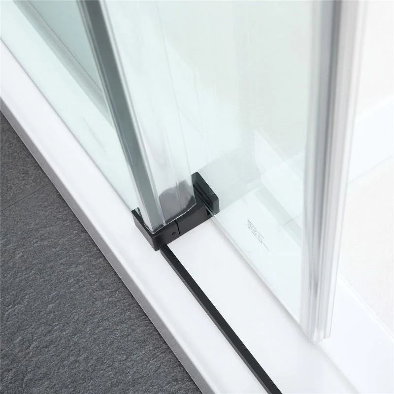 Covey Square Frameless Sliding Adjustable Shower Screen - Black
