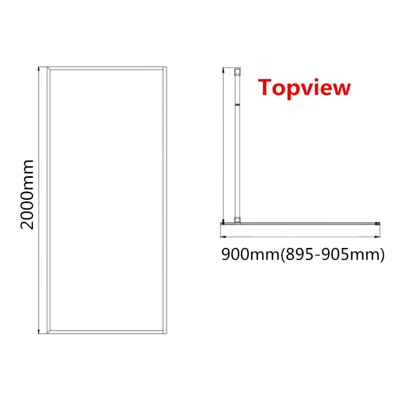 Covey Walk In Fixed Panel - Black