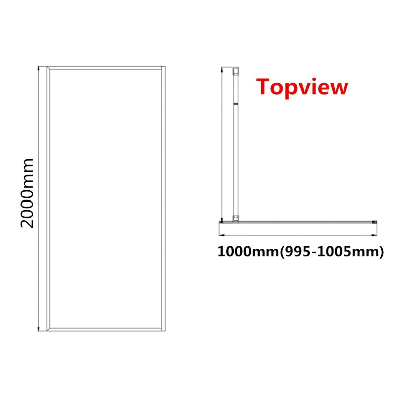 Covey Walk In Fixed Panel - Black