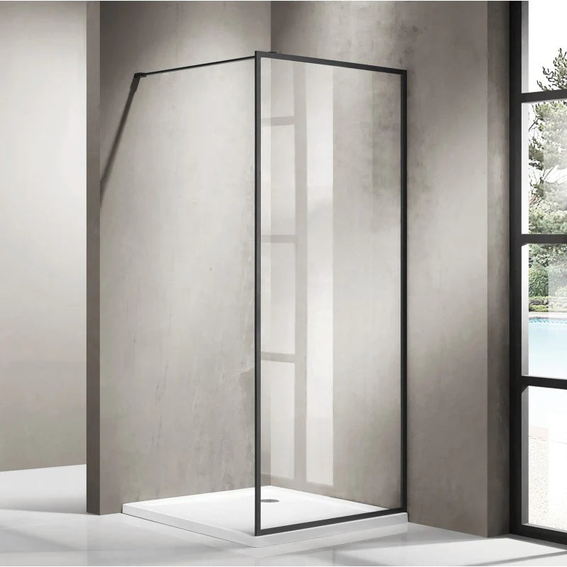 Covey Walk In Fixed Panel - Black