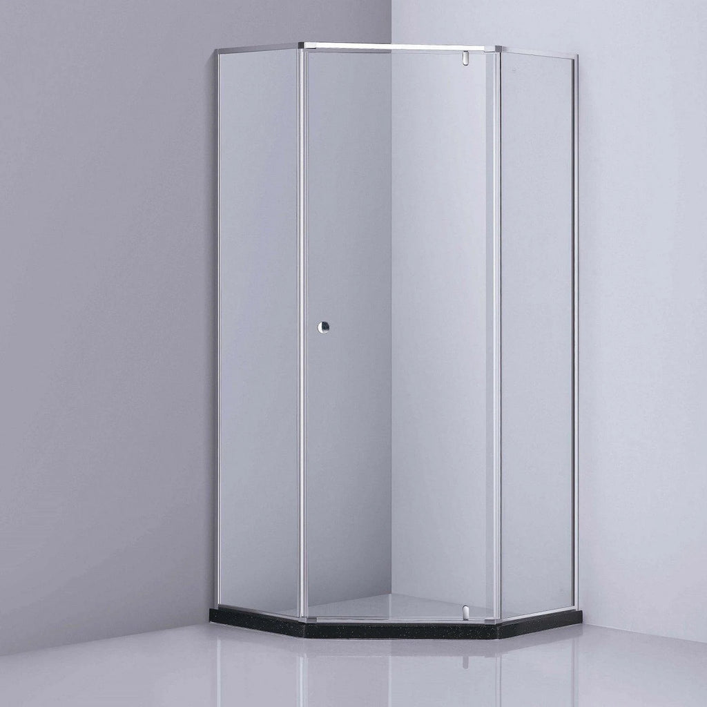 Covey Semi-Framed Diamond Shower Screen - Chrome