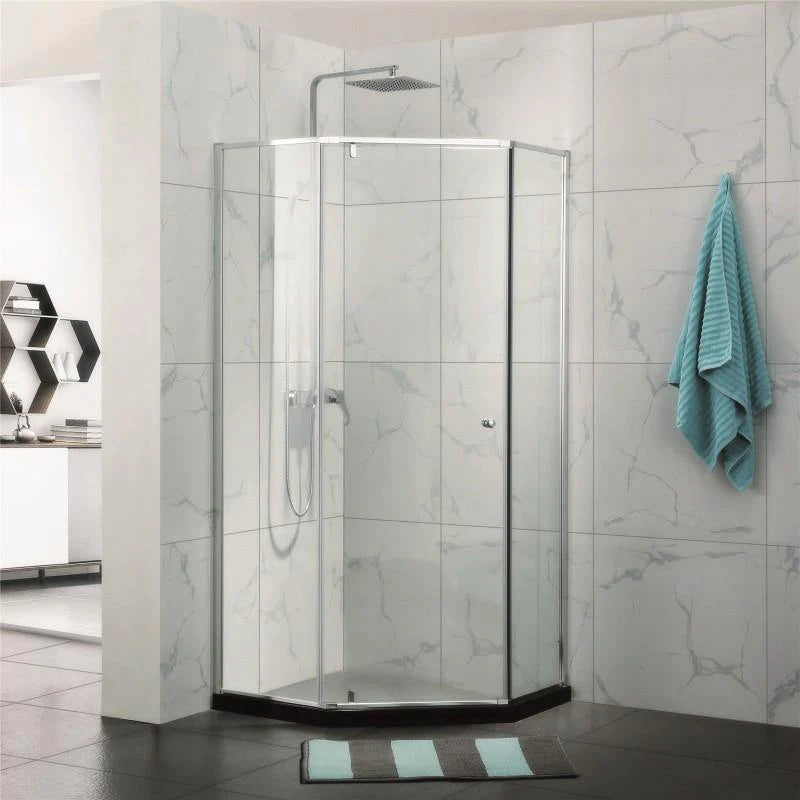 Covey Semi-Framed Diamond Shower Screen - Chrome