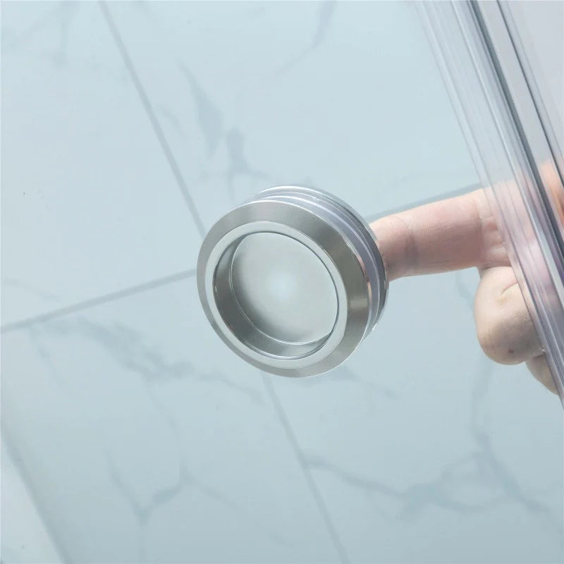 Covey Square Frameless Adjustable Wall to Wall Sliding Shower Screen - Brushed Nickel