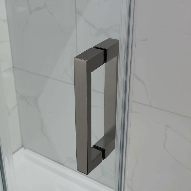 Covey Square Frameless Adjustable Wall to Wall Sliding Shower Screen - Gunmetal