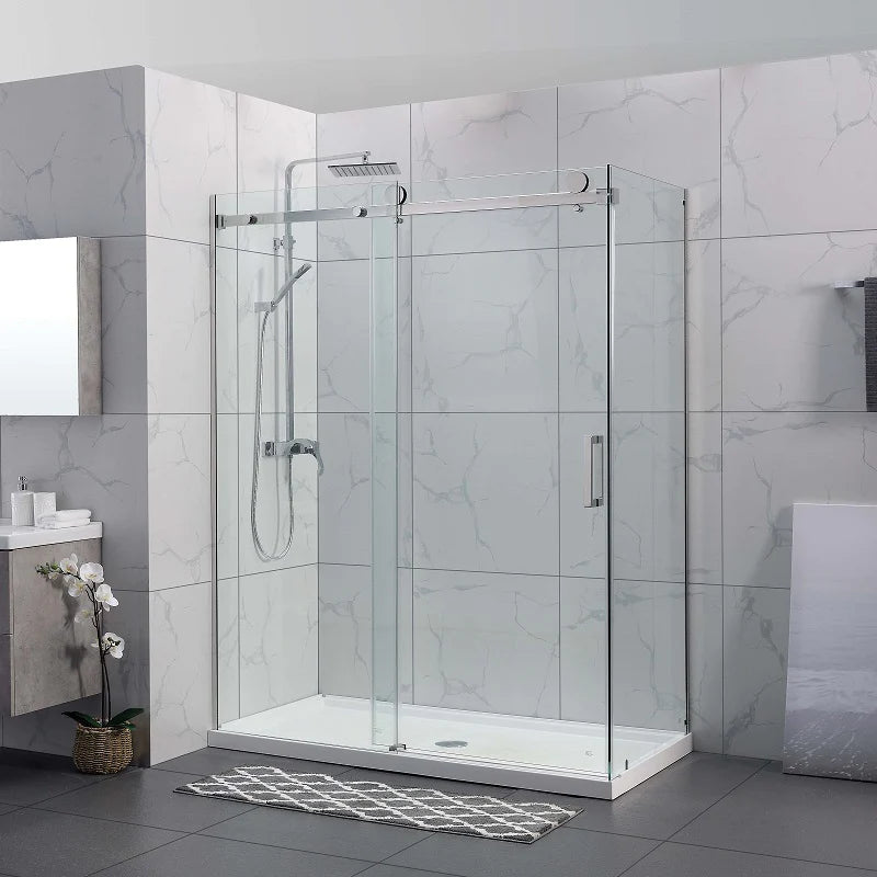 Covey Square Frameless Sliding Adjustable Shower Screen - Chrome