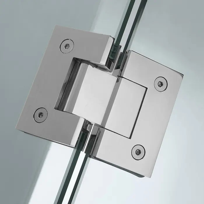 Covey Diamond Frameless Shower Screen - Brushed Nickel