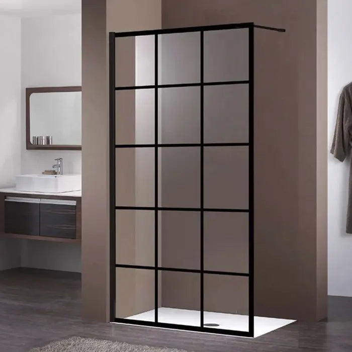 Covey Narrow Line Framed Walk in Shower - Matte Black