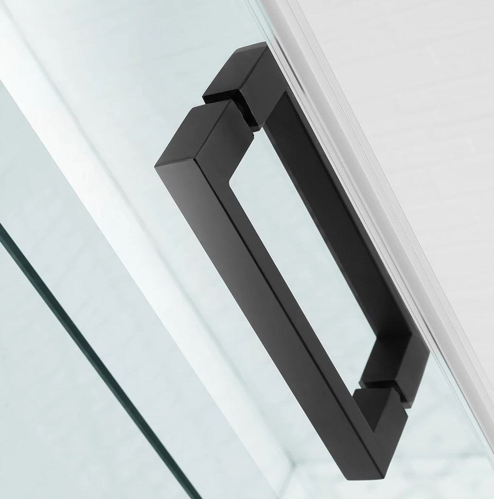 Covey Square Frameless Adjustable Wall to Wall Sliding Shower Screen - Matte Black