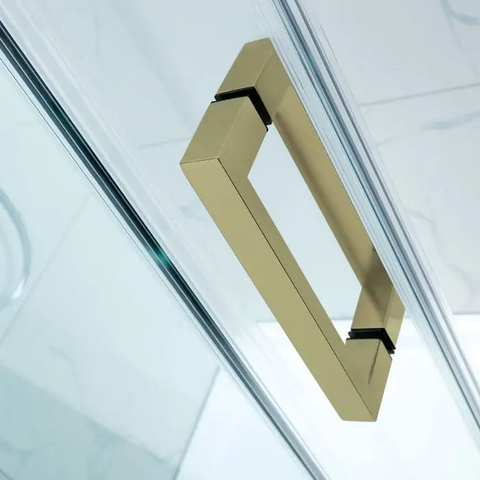 Covey Square Frameless Sliding Adjustable Shower Screen - Brushed Gold