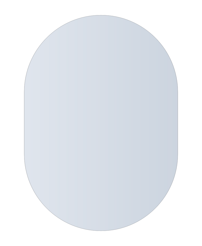 Thermogroup Ablaze Pill Shape Polished Edge Mirror Glue-to-Wall