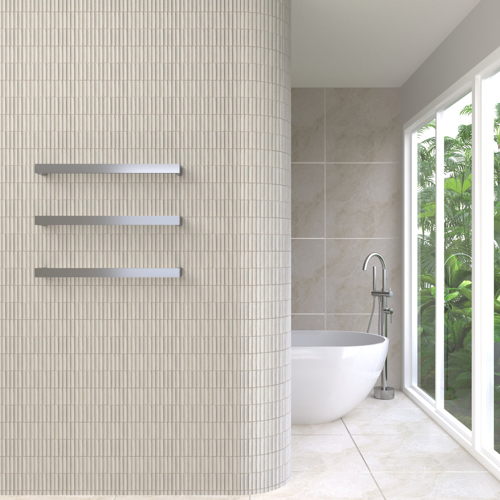 Thermogroup Square Single Bar Heated Towel Rail - Chrome 632