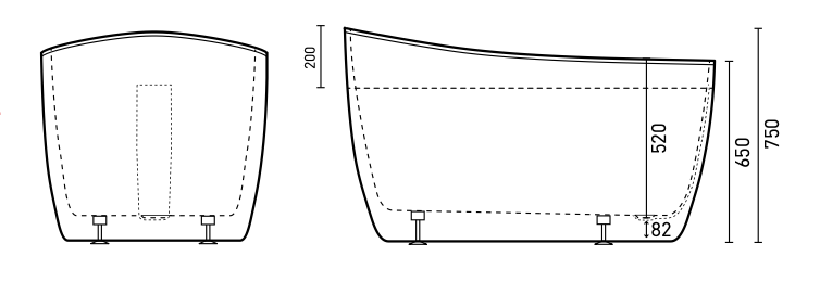 Decina Cosmo Freestanding Bath 1300mm - Gloss White
