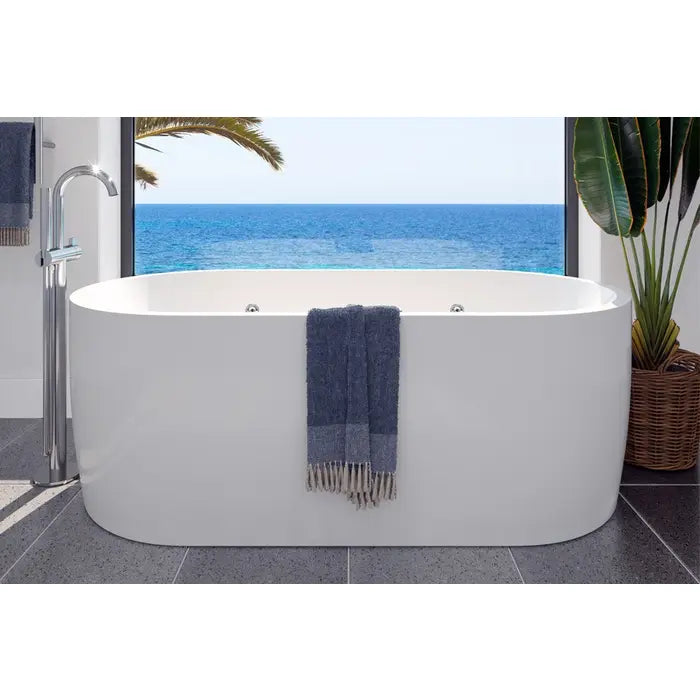 Decina Elisi Freestanding Spa Bath 14 Jets 1700mm - Gloss White