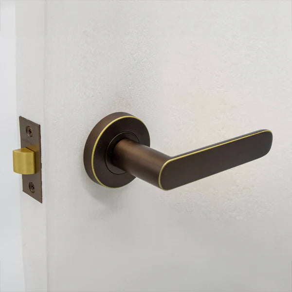 Manovella Passage Door Handle - Fairhaven - Aged Brass