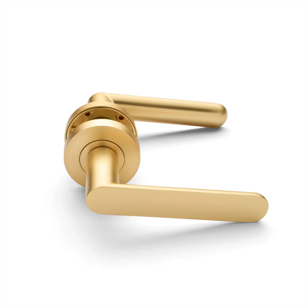 Manovella Passage Door Handle - Fairhaven - Satin Brass