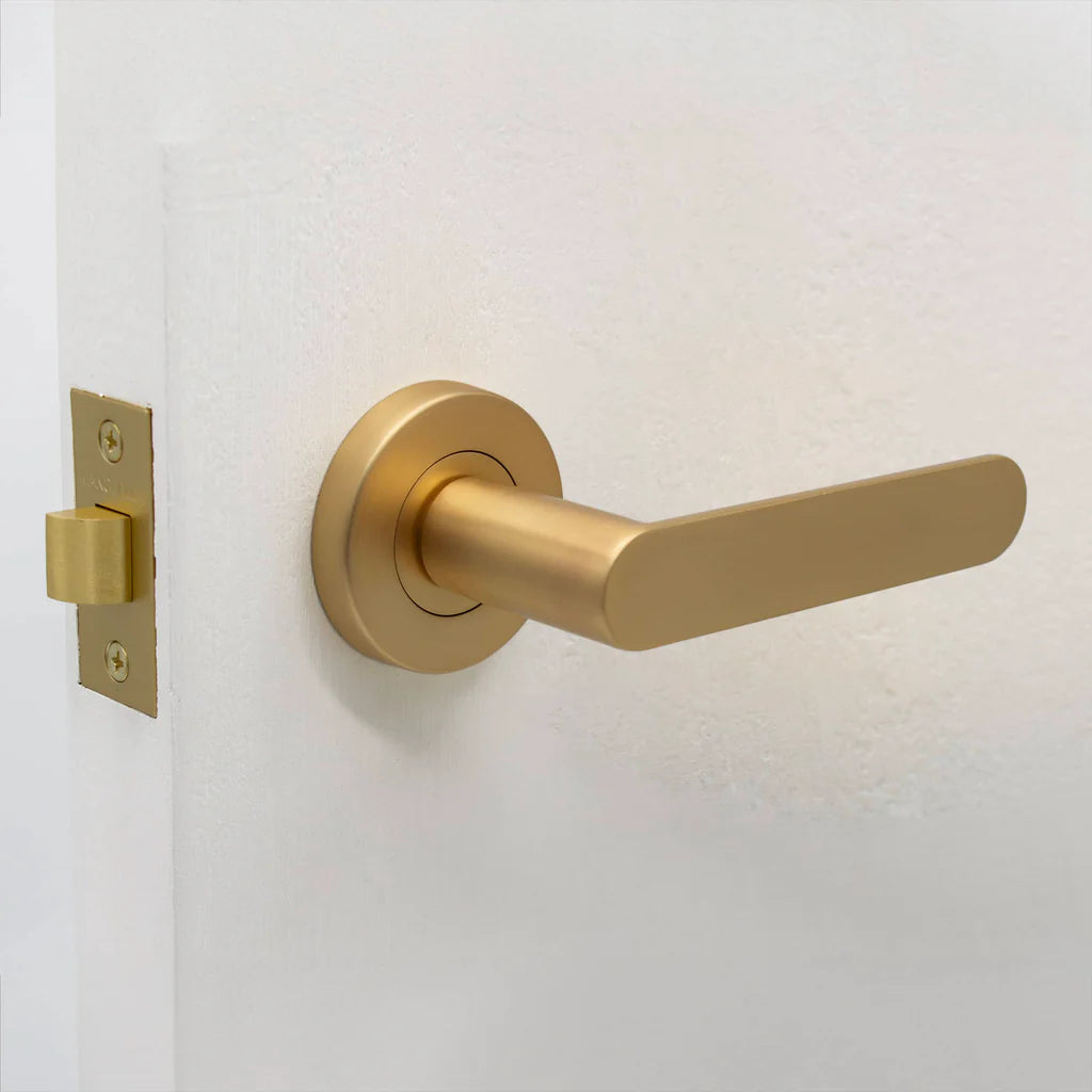 Manovella Passage Door Handle - Fairhaven - Satin Brass