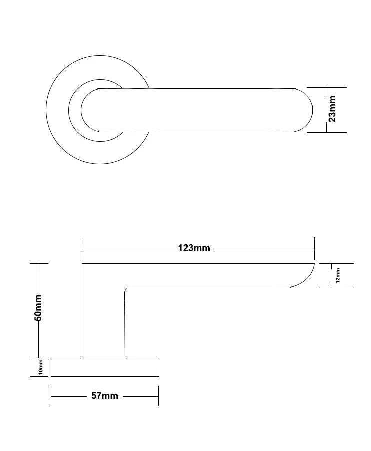 Manovella Passage Door Handle - Fairhaven - Brushed Nickel