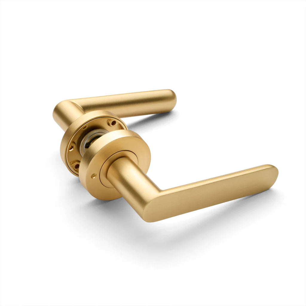 Manovella Privacy Door Handle - Fairhaven - Satin Brass