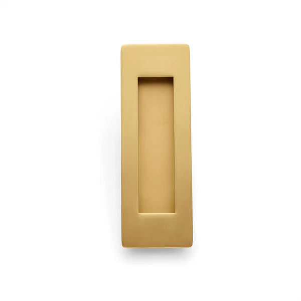 Manovella Sliding Door Flush Pull 120mm x 40mm - Satin Brass