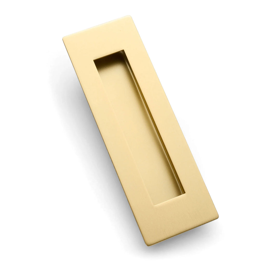 Manovella Sliding Door Flush Pull 150mm x 50mm - Satin Brass
