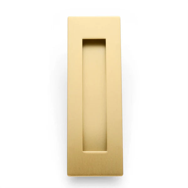 Manovella Sliding Door Flush Pull 150mm x 50mm - Satin Brass