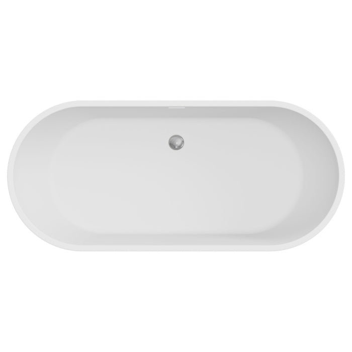 Fienza Koko Freestanding Acrylic Bath with Overflow - Matte White