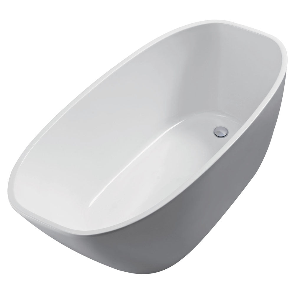 Fienza Athenia Freestanding Acrylic Bath with Overflow 1700mm - Gloss White