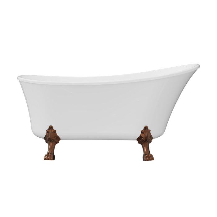 Fienza Clawfoot Freestanding Acrylic Bath with Brushed Copper Feet - Gloss White