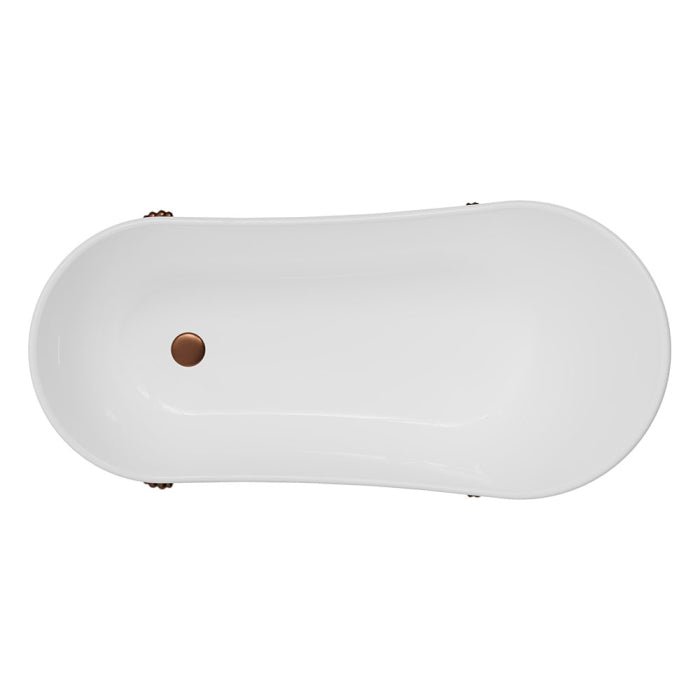 Fienza Clawfoot Freestanding Acrylic Bath with Brushed Copper Feet - Gloss White