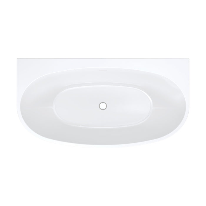 Fienza Keeto Back-to-wall Acrylic Bath 1500mm - Gloss White