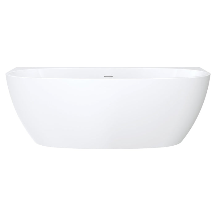 Fienza Keeto Back-to-wall Acrylic Bath with Overflow 1700mm - Gloss White