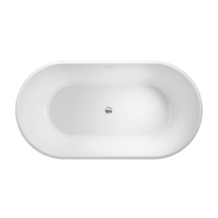 Fienza Austin Freestanding Acrylic Bath with Overflow 1500mm - Gloss White