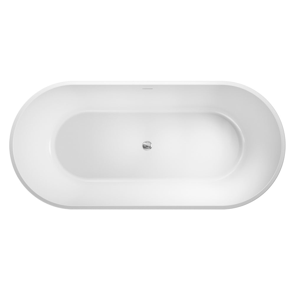 Fienza Austin Freestanding Acrylic Bath with Overflow 1700mm - Gloss White