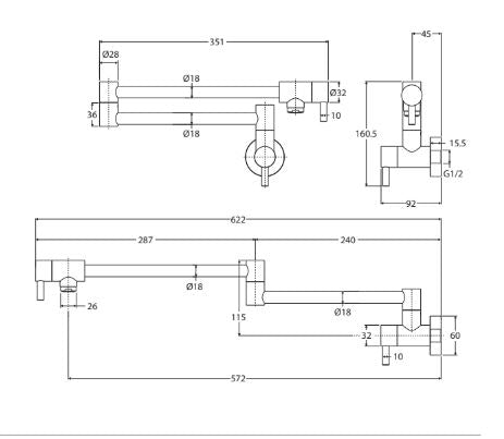 Fienza Kaya Pot Filler - Matte White