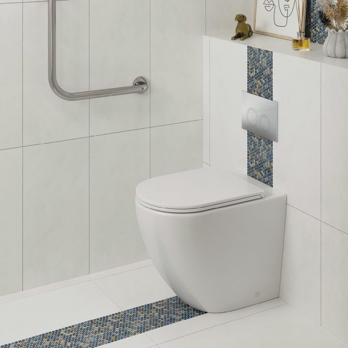 Fienza Alix Ambulant Wall-Faced Toilet Suite Slim Seat - Gloss White