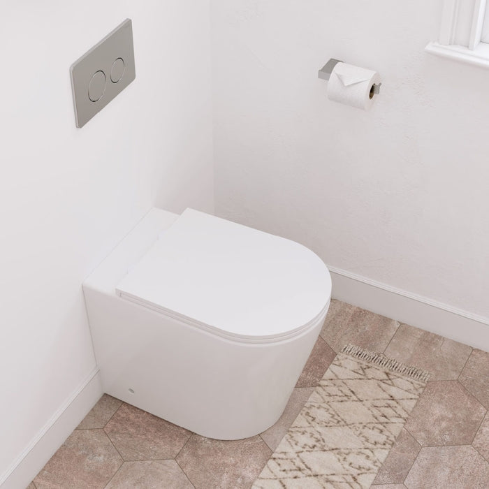 Fienza Aluca Wall-Faced Toilet Suite Slim Seat - Gloss White