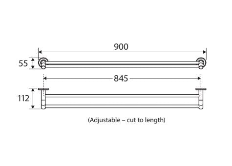 Fienza Kaya Double Towel Rail 900mm - Matte White
