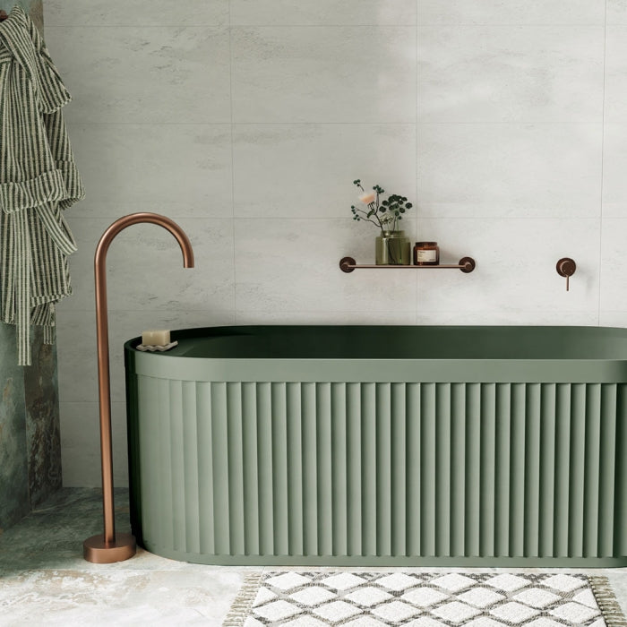 Fienza Kaya Floor Mounted Bath Outlet - Brushed Copper