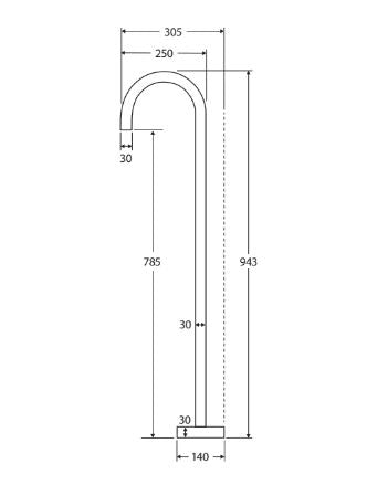 Fienza Kaya Floor Mounted Bath Outlet - Brushed Copper