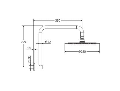 Fienza Kaya Gooseneck Shower Arm Set - Matte White