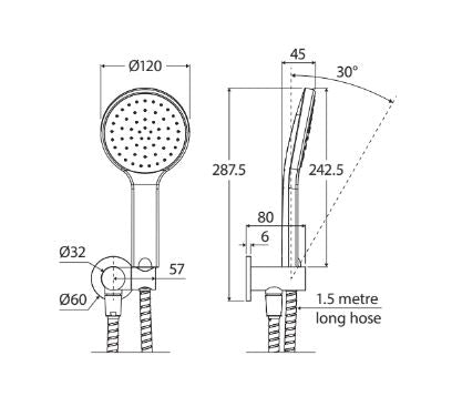 Fienza Kaya Hand Shower - Brushed Copper