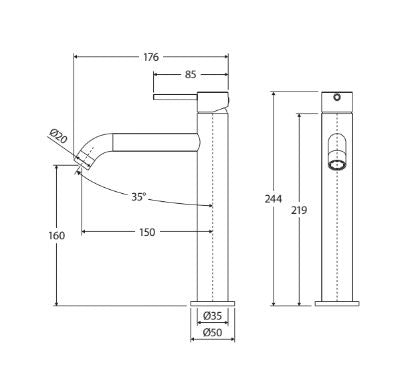 Fienza Kaya Medium Basin Mixer - Brushed Copper
