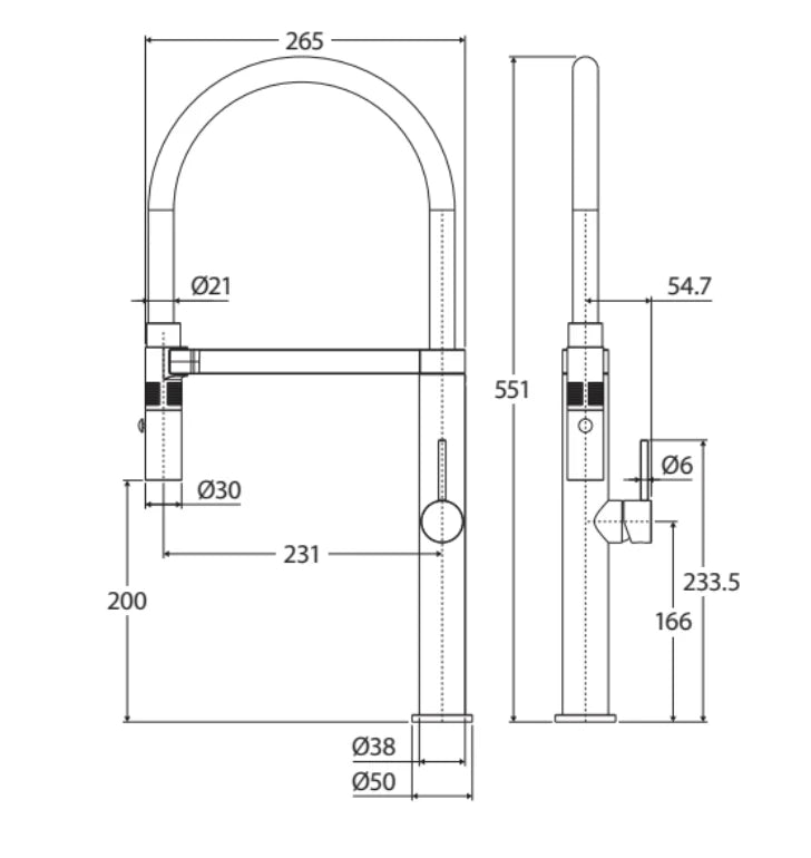 Fienza Kaya Pull Down Sink Mixer - Brushed Copper