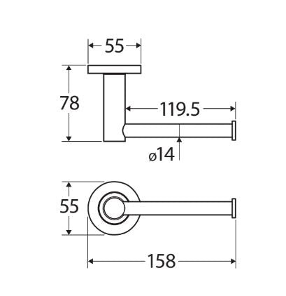 Fienza Kaya Roll Holder - Brushed Copper