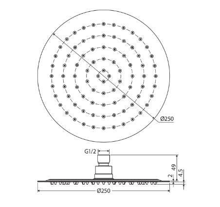Fienza Kaya Round Shower Head 250mm - Matte White